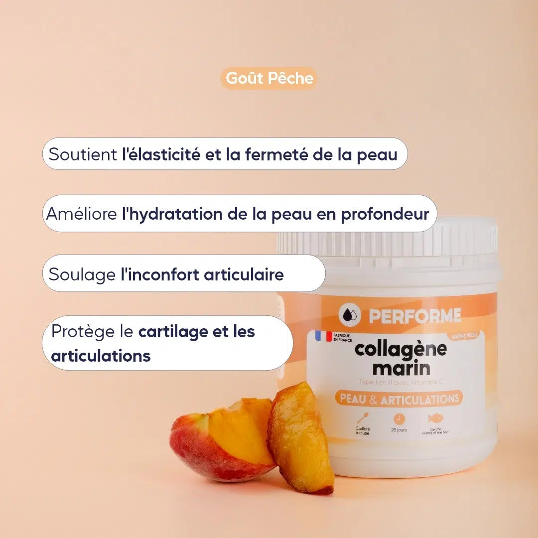 Bienfaits collagène pêche