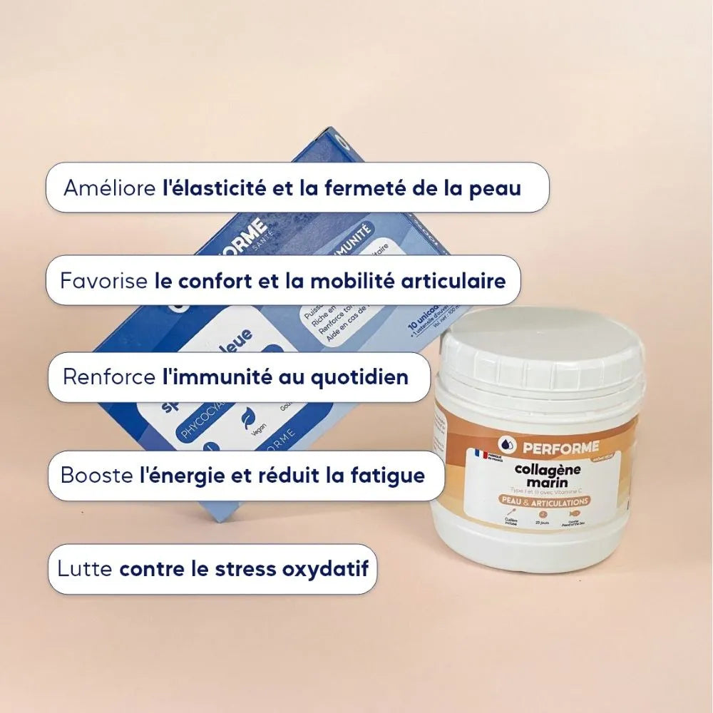 bienfaits collagene et phycocyanine 2000mg