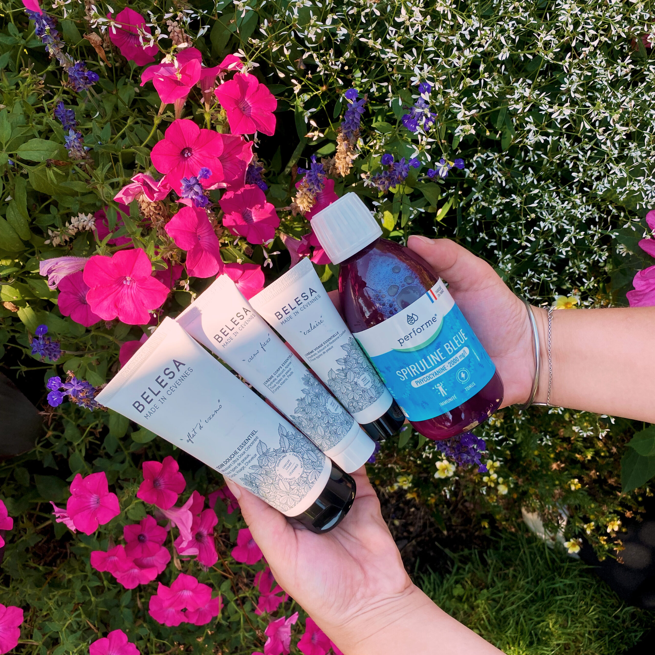 Produits soin Belesa et Spiruline Bleue Performe