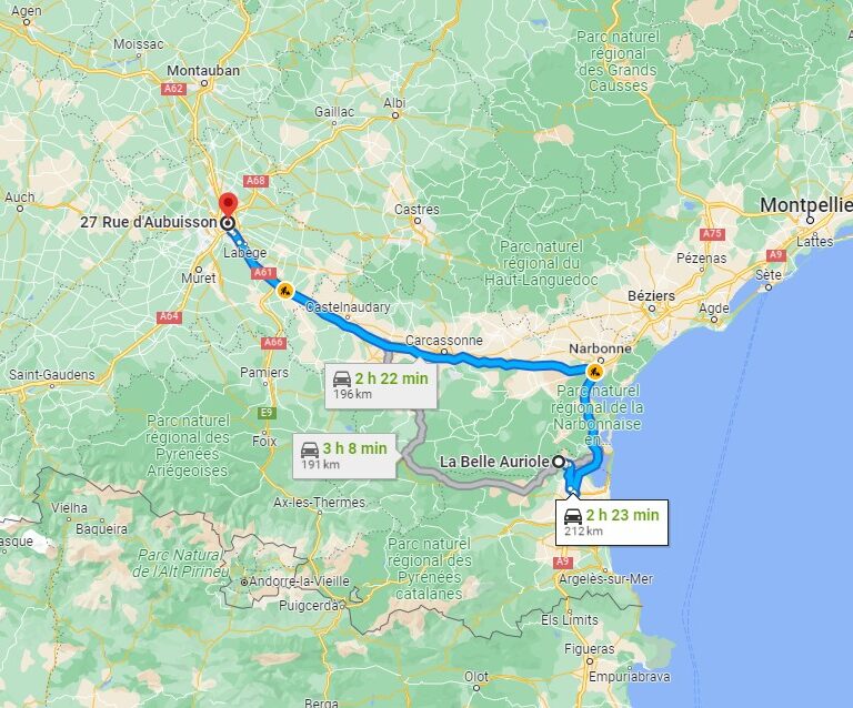 Un trajet total de 212 Km